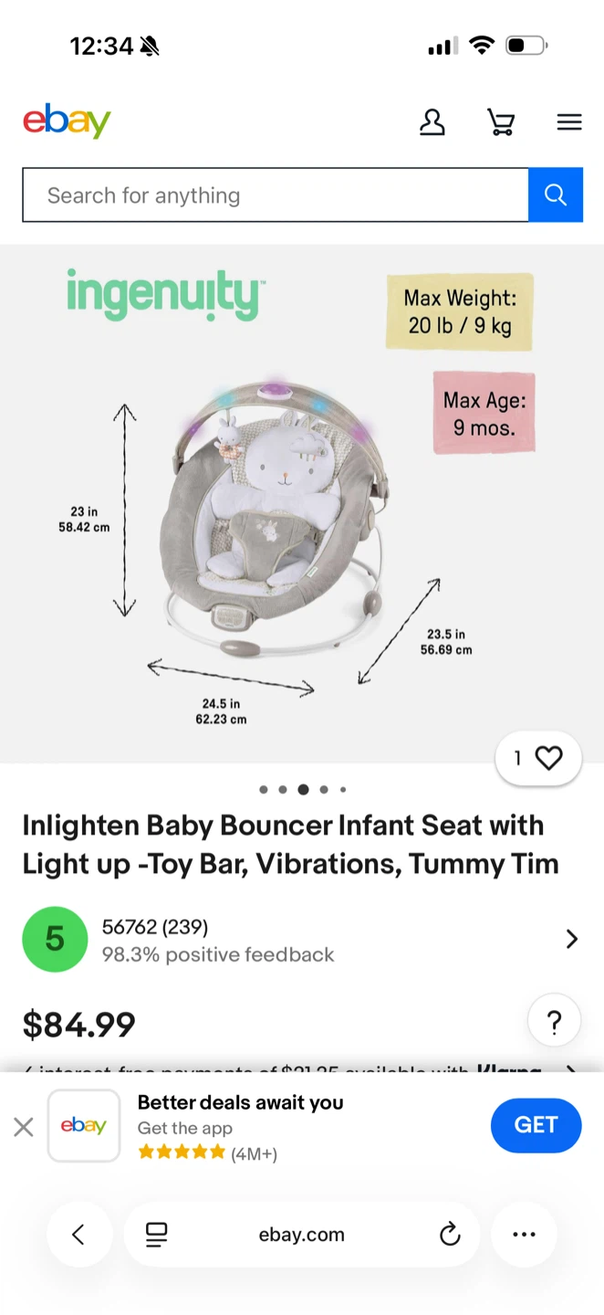 Ingenuity Inlighten Baby Bouncer Infant Seat - photo 2