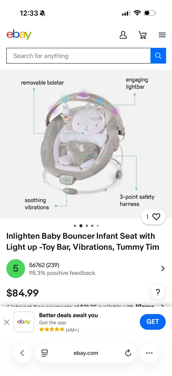 Ingenuity Inlighten Baby Bouncer Infant Seat - photo 3