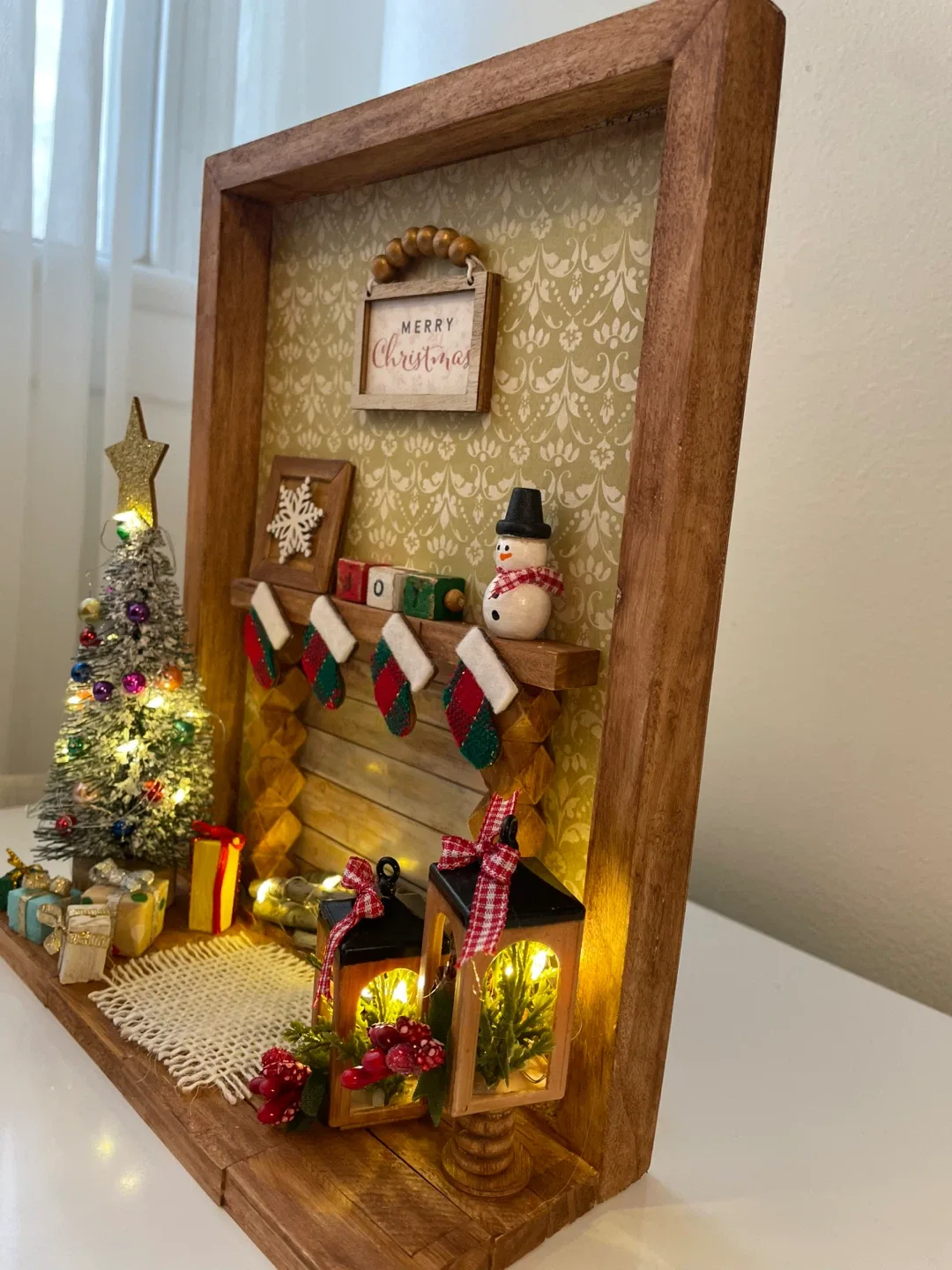 Christmas Miniature Fireplace Scene image indicator(3)