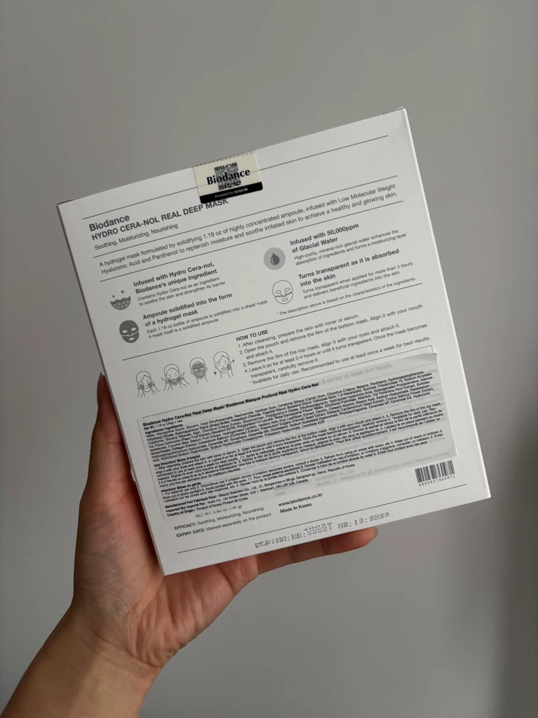 Biodance Hydro Cera-Nol Real Deep Mask (4 Sheets) - photo 2