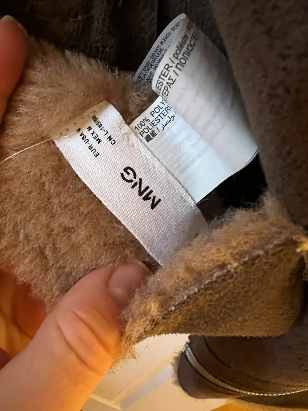 MNG Brown Faux Shearling Jacket - Size M - photo 3