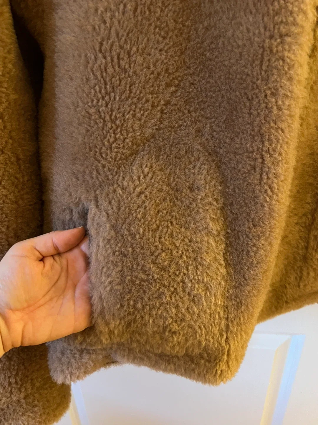 MNG Brown Faux Shearling Jacket - Size M image indicator(6)