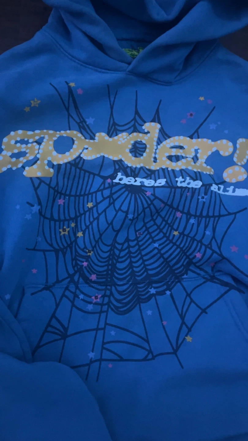 Authentic Sp5der Here’s the Slime Blue hoodie - Size S - photo 2