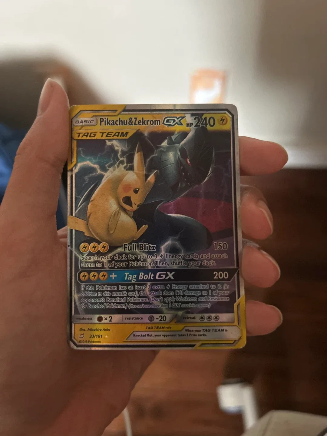Pikachu & Zekrom GX Tag Team Pokemon Card thumbnail