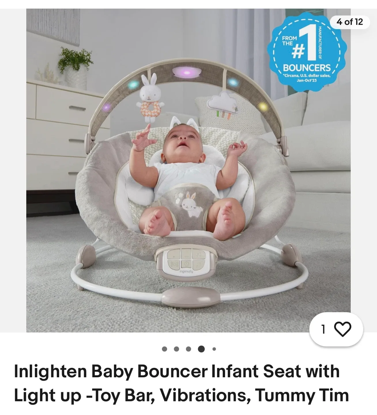 Ingenuity Inlighten Baby Bouncer Infant Seat