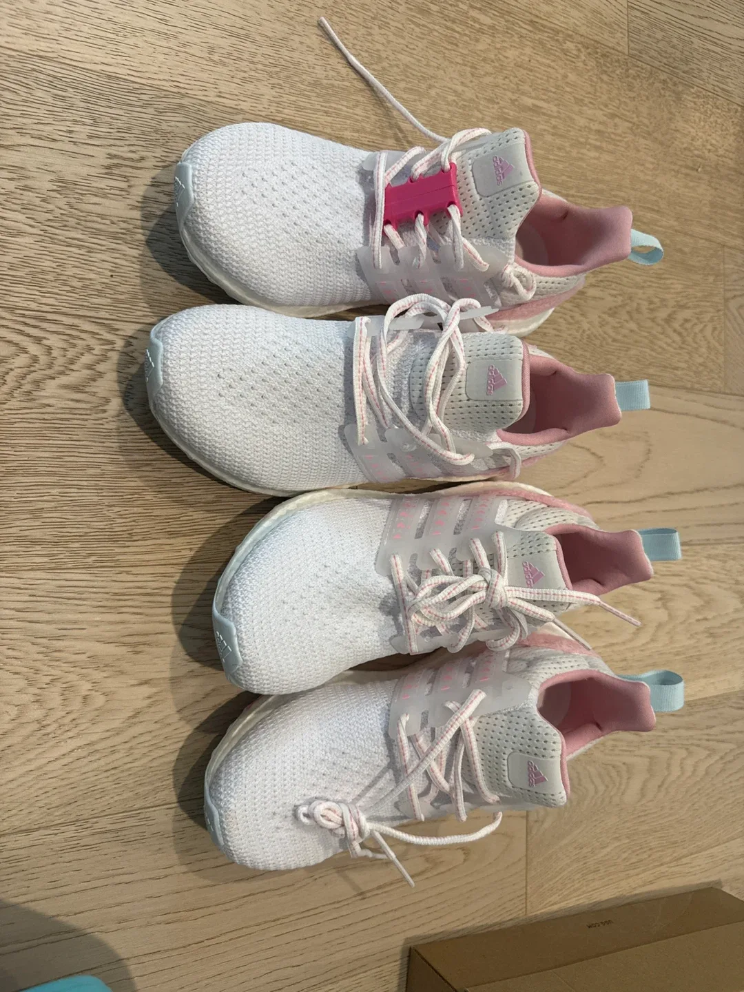 Adidas Ultraboost White & Pink 2 pairs sz US 4.5 girls or women image indicator(2)