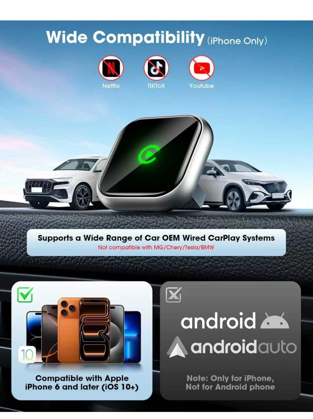 Ultra-Compact Wireless CarPlay Adapter image indicator(6)