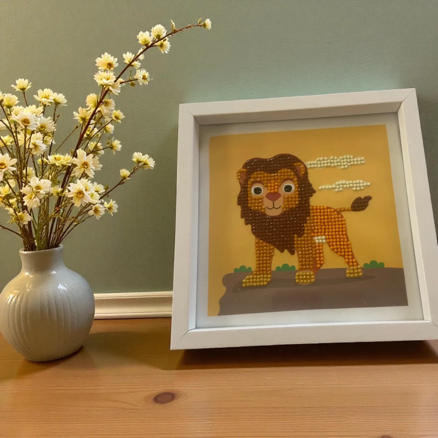Framed Lion Diamond Art image indicator(2)
