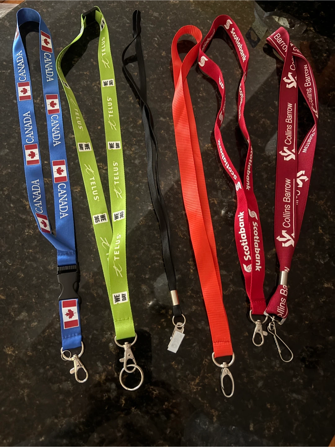 Assorted Branded Lanyards: Telus, Scotiabank, Canada