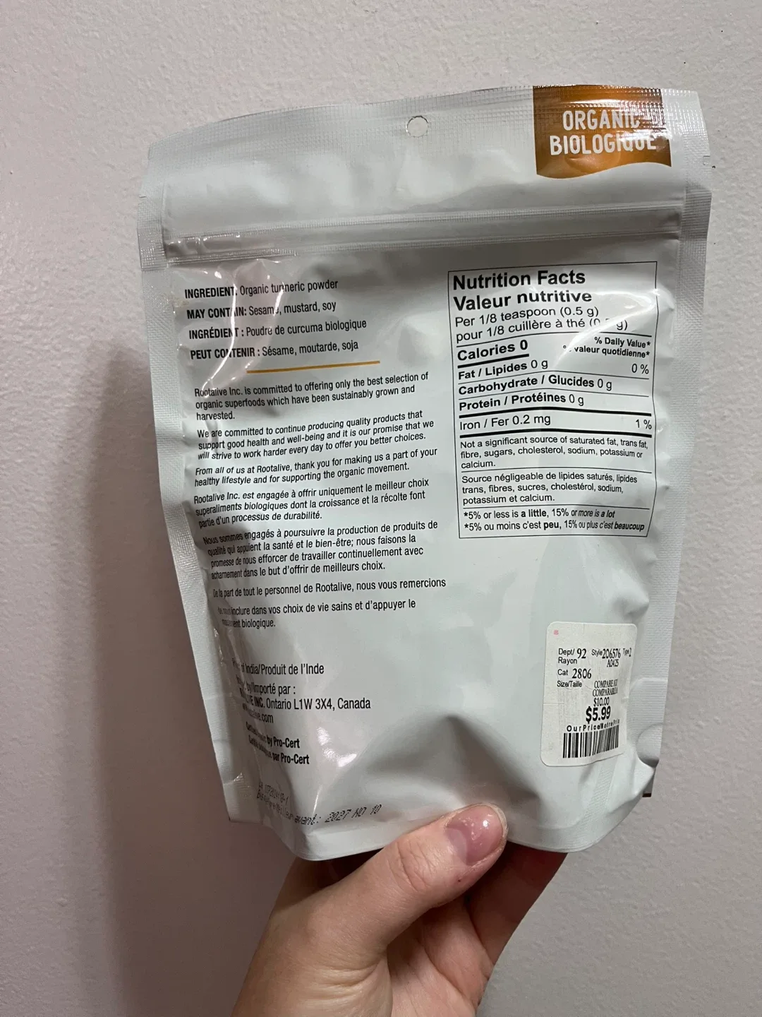 UNOPENED Organic Turmeric Powder image indicator(3)