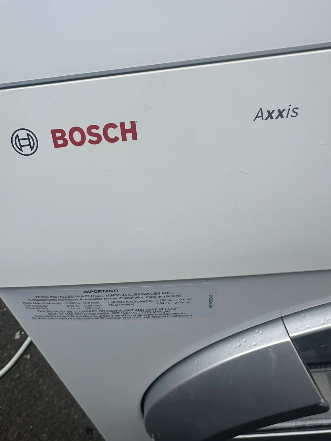 Bosch Axxis Washer/Dryer Combo - photo 5