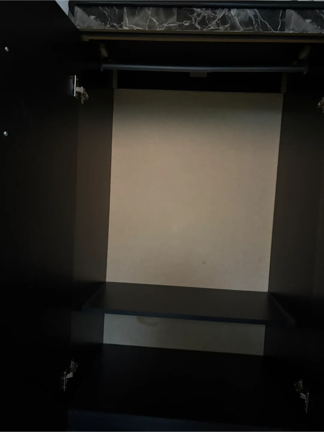 Black Wardrobe with Marble Top image indicator(3)