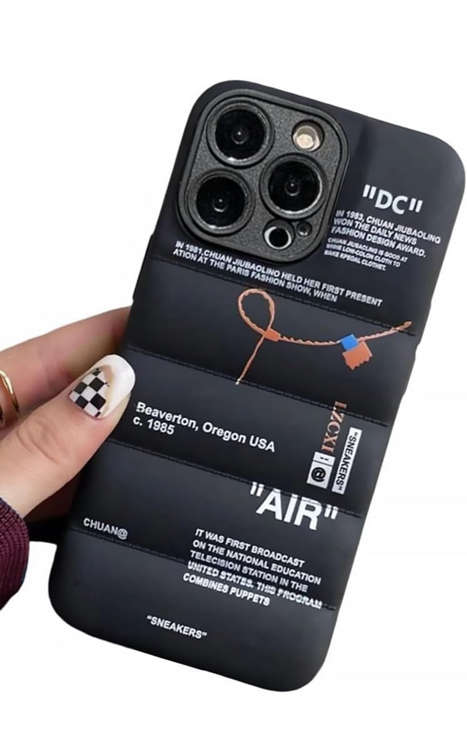 "Off-White" Style iPhone Case XS MAX Black