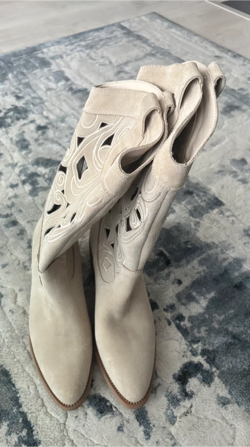 Suede Cowboy Boots