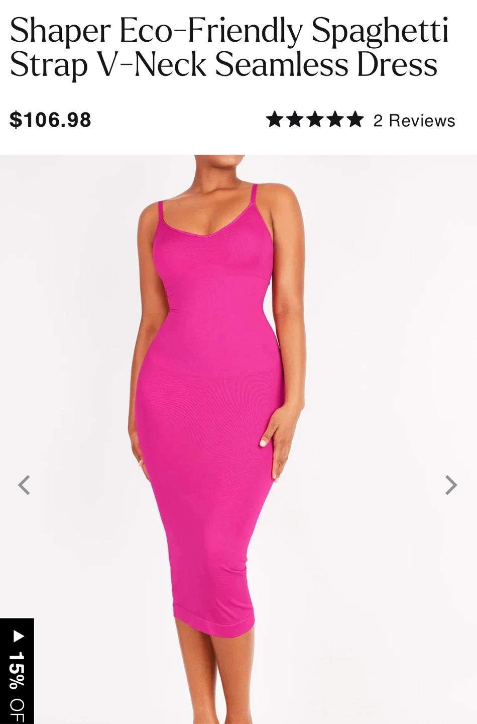 Popilush Eco-Friendly Spaghetti Strap V-Neck Dress