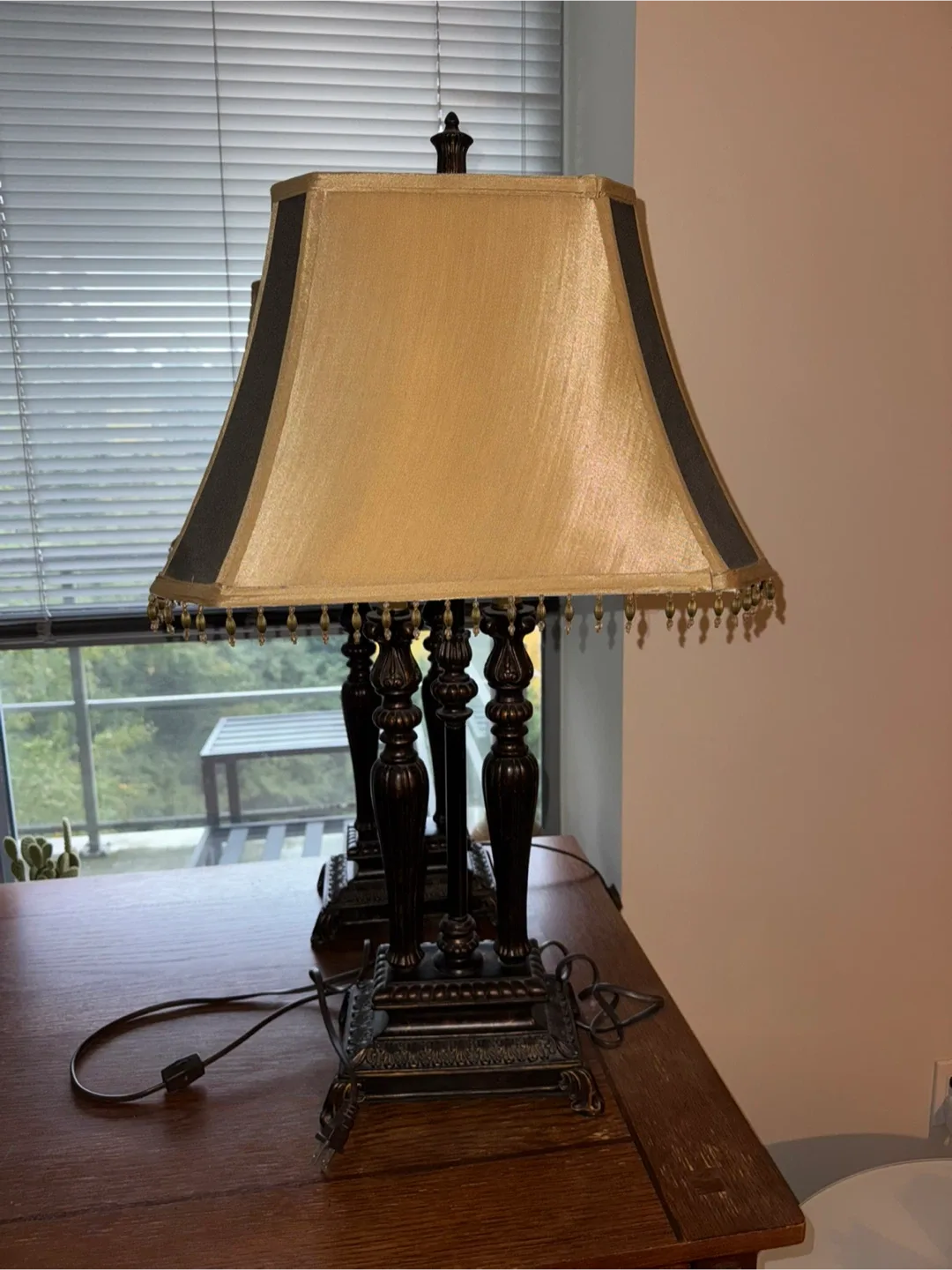 Set of Two Table Lamps with Beige Shade