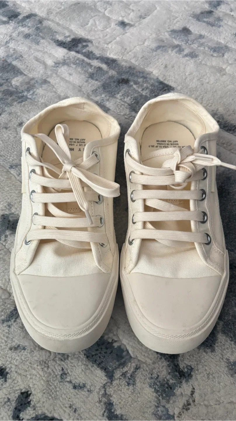 RY HOME Cream Canvas Sneakers - US Size 10
