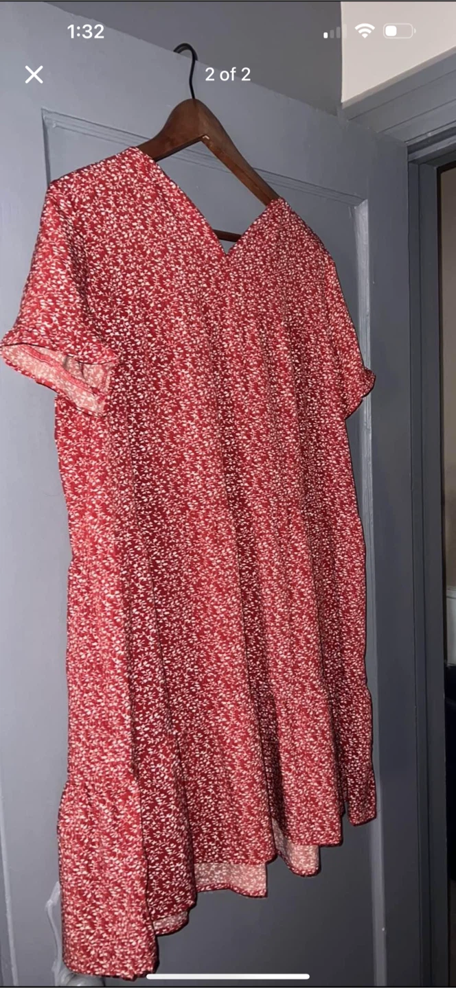 Red Floral Print Dress