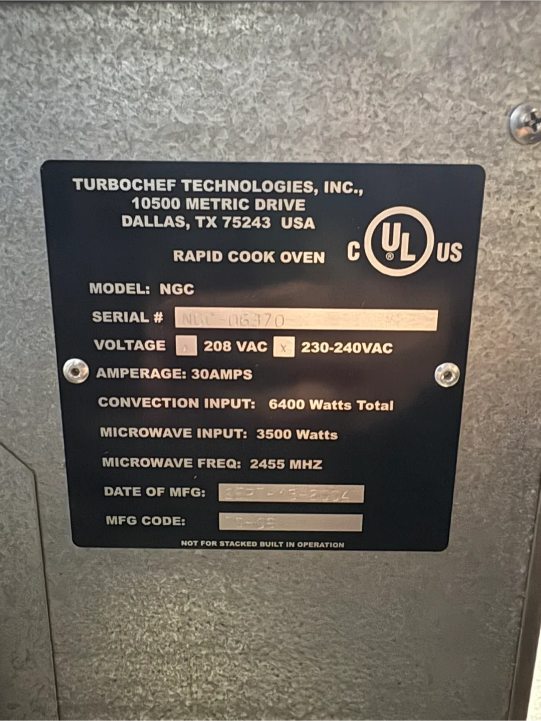 TurboChef NGC High-Speed Oven image indicator(6)