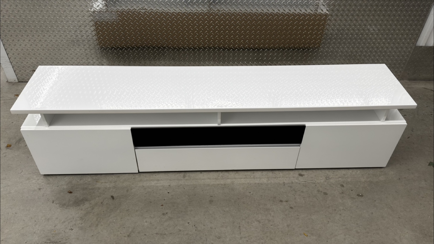 White Modern TV Stand - photo 2