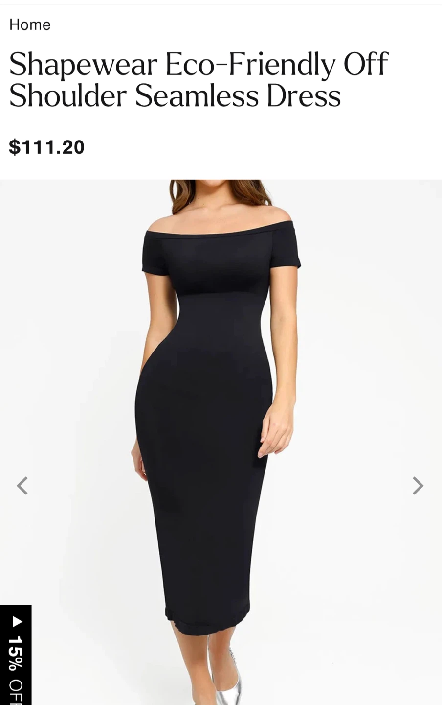 Shapewear Eco-Friendly Off Shoulder Seamless Dress