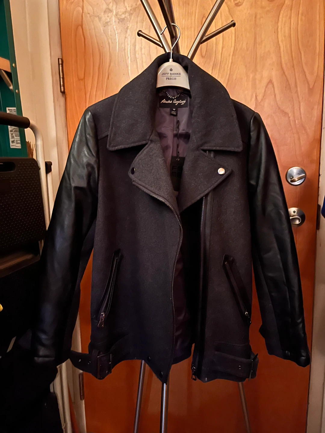 Wool Blend Moto Jacket, Size 40 - real price $495 + tax - photo 3