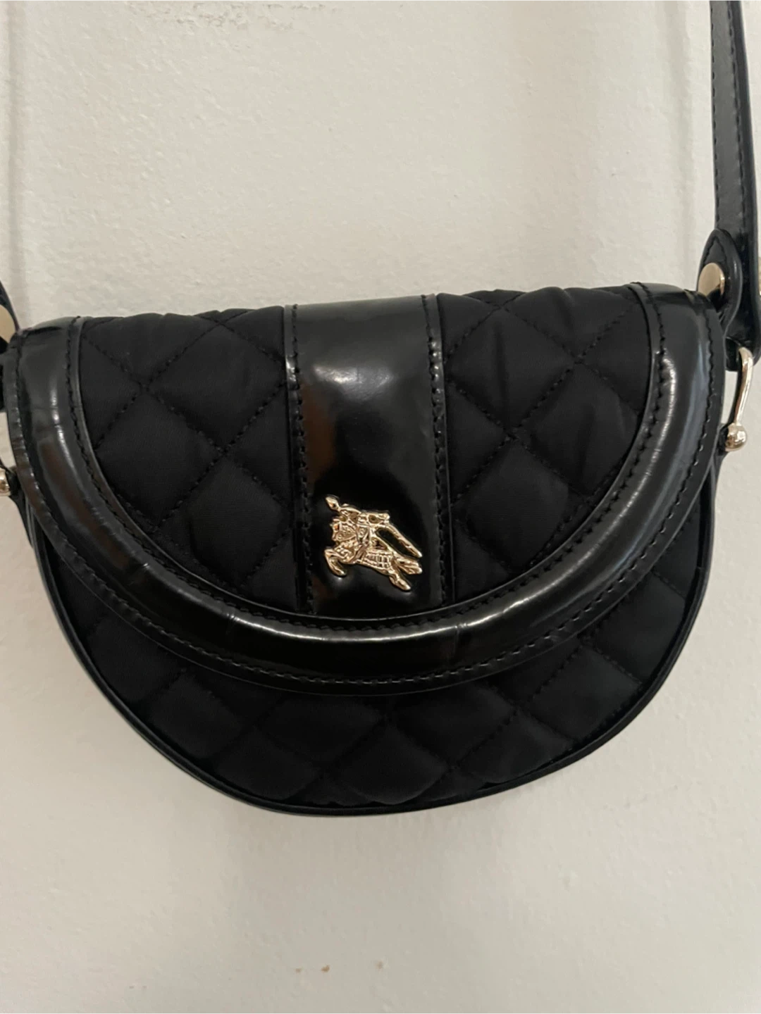 Authentic Vintage Burberry Black Nylon Crossbody Bag - photo 2