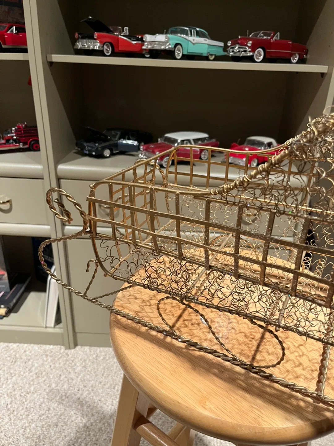 Vintage Gold Wire Christmas Sleigh image indicator(5)