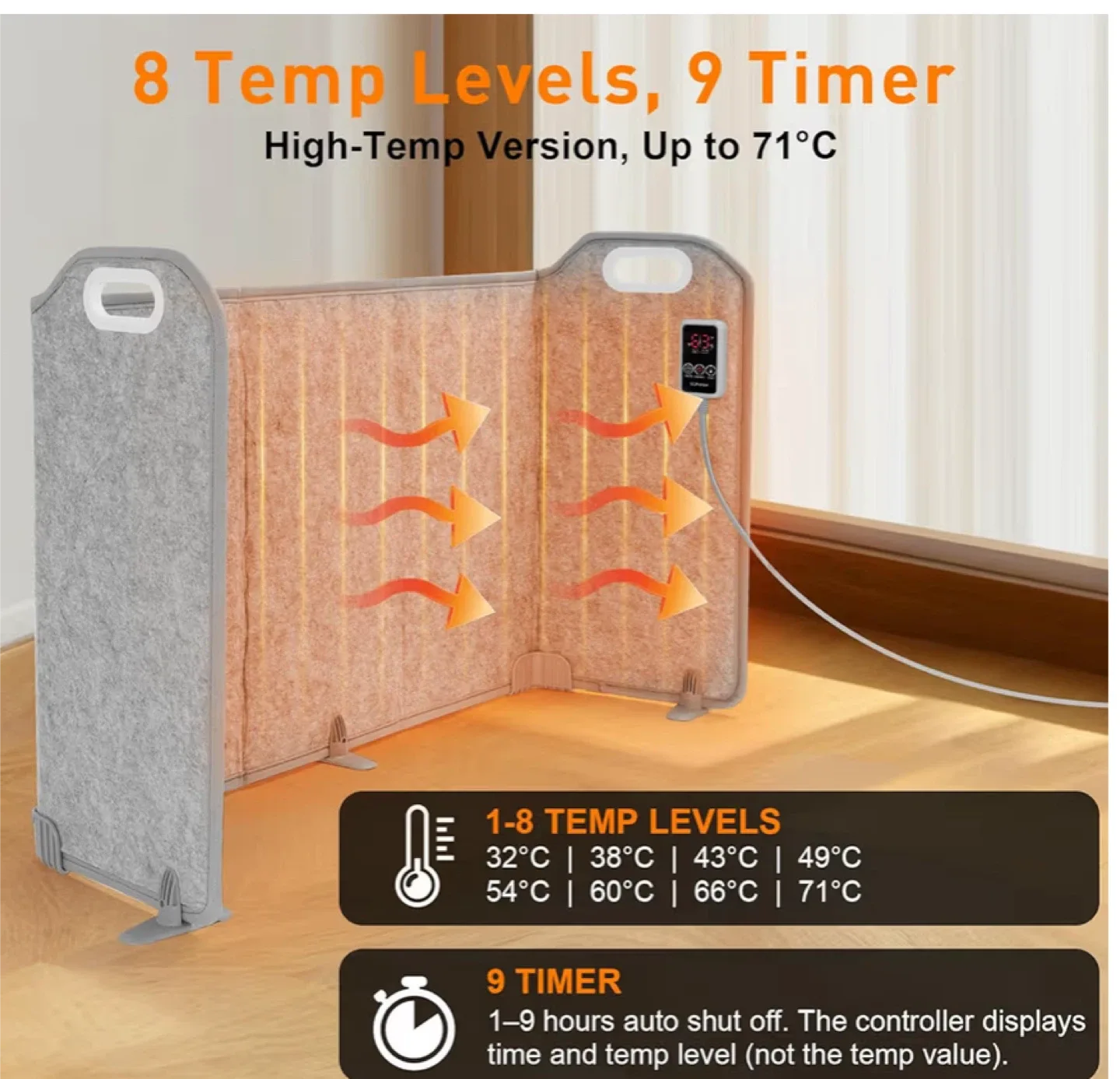 Portable Under Desk Space-Saving Heater image indicator(5)