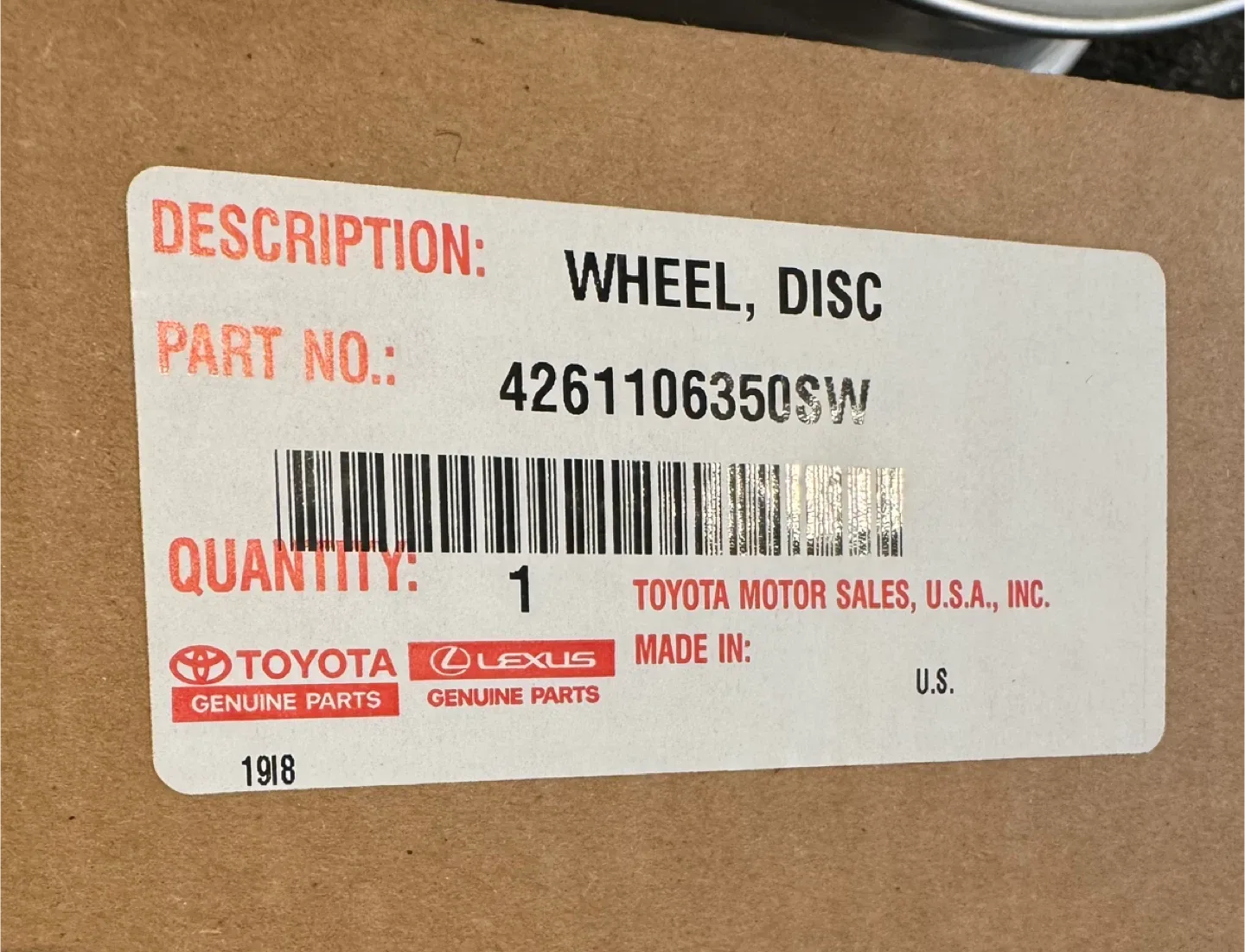 New OEM Toyota Winter Steel Rim 16 inch  (only 1) image indicator(3)