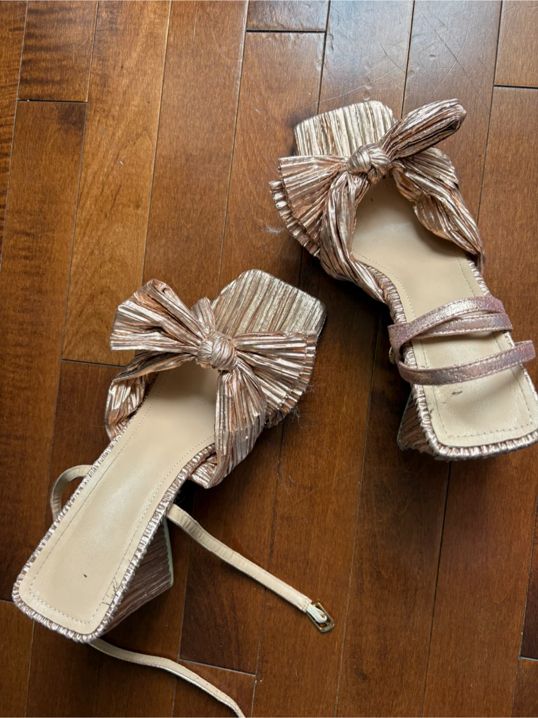 Rose Gold Bow Heels - Size 40