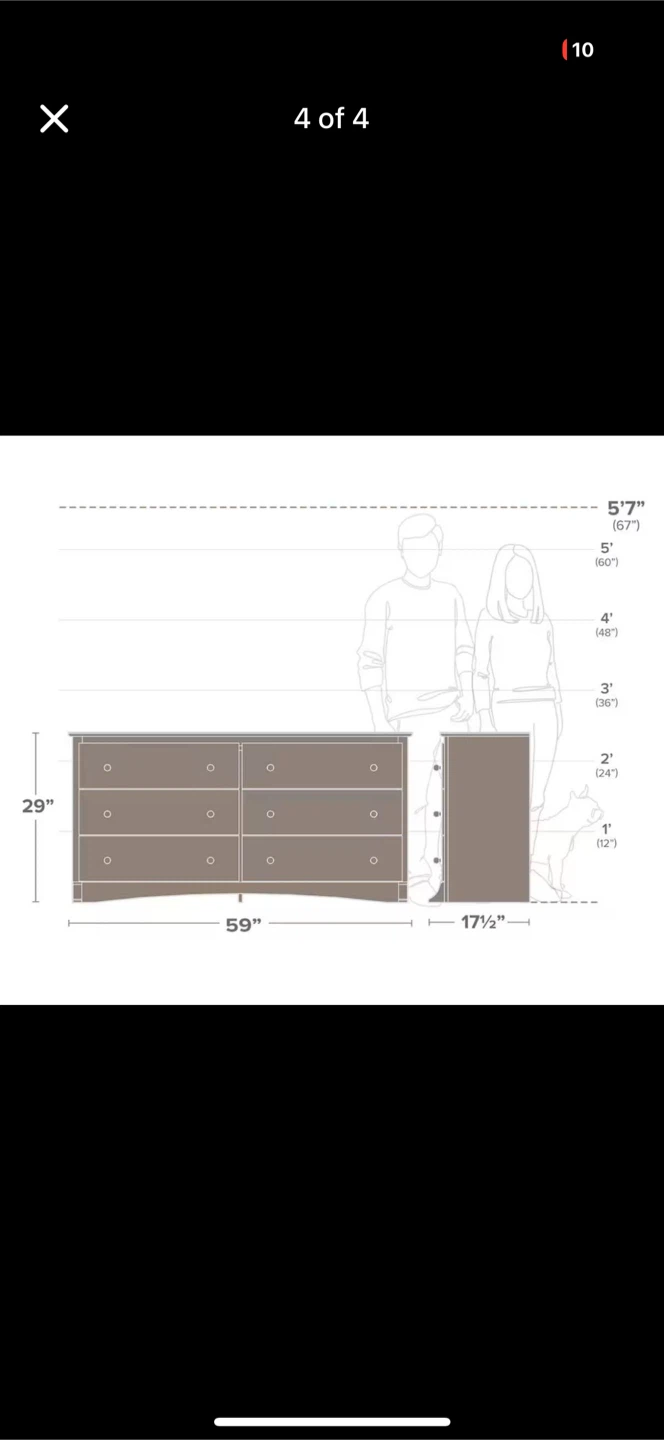 White 6-Drawer Dresser (59" x 29") - photo 4