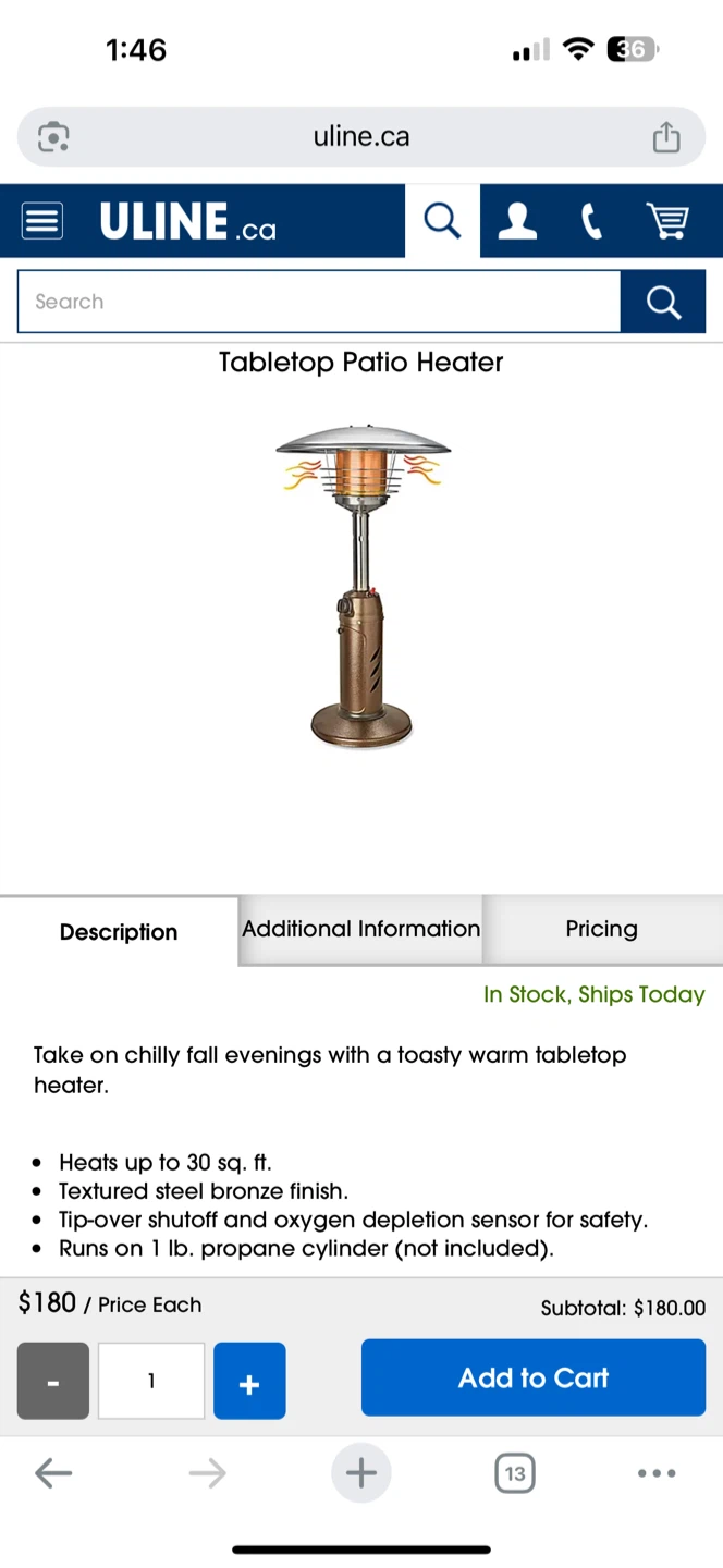 Tabletop Patio Heater - photo 3
