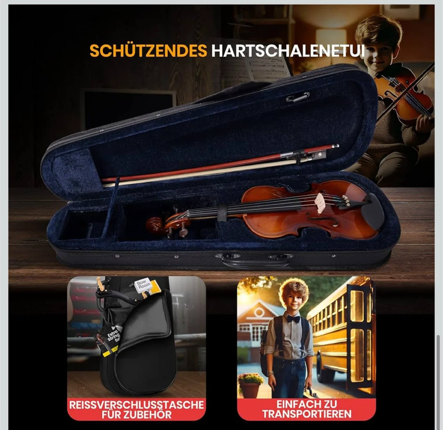 Pyle Beginner Violin Set - 1/4 Size image indicator(6)