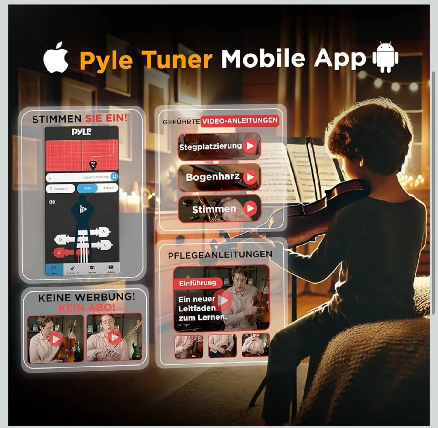 Pyle Beginner Violin Set - 1/4 Size image indicator(3)