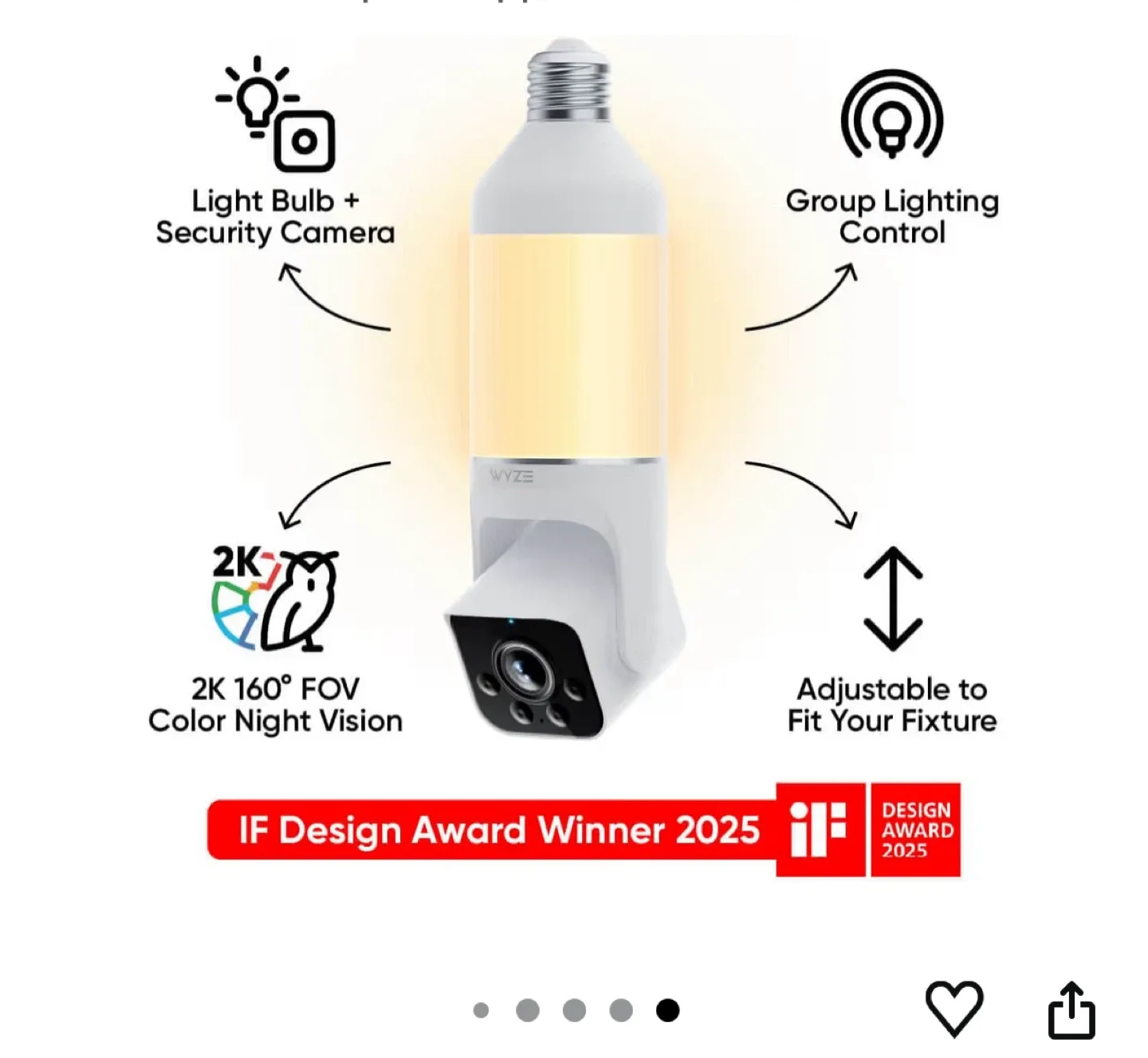 Wyze Bulb Cam - Light Bulb Security Camera image indicator(2)