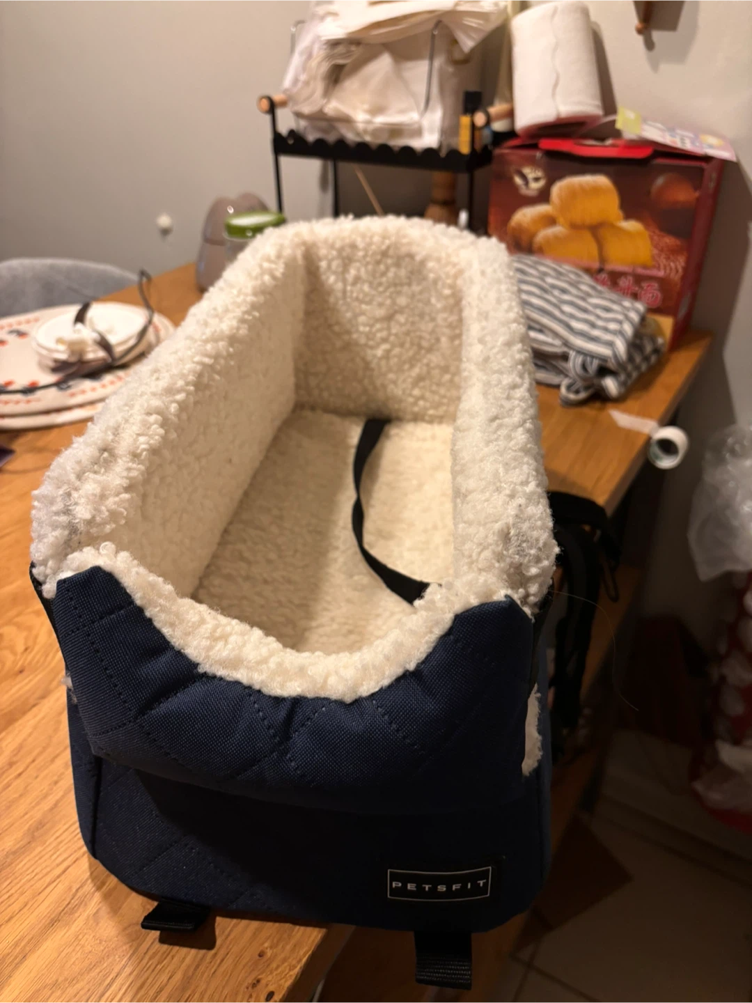 PETSFIT Dog Car Seat Bed - Navy Blue