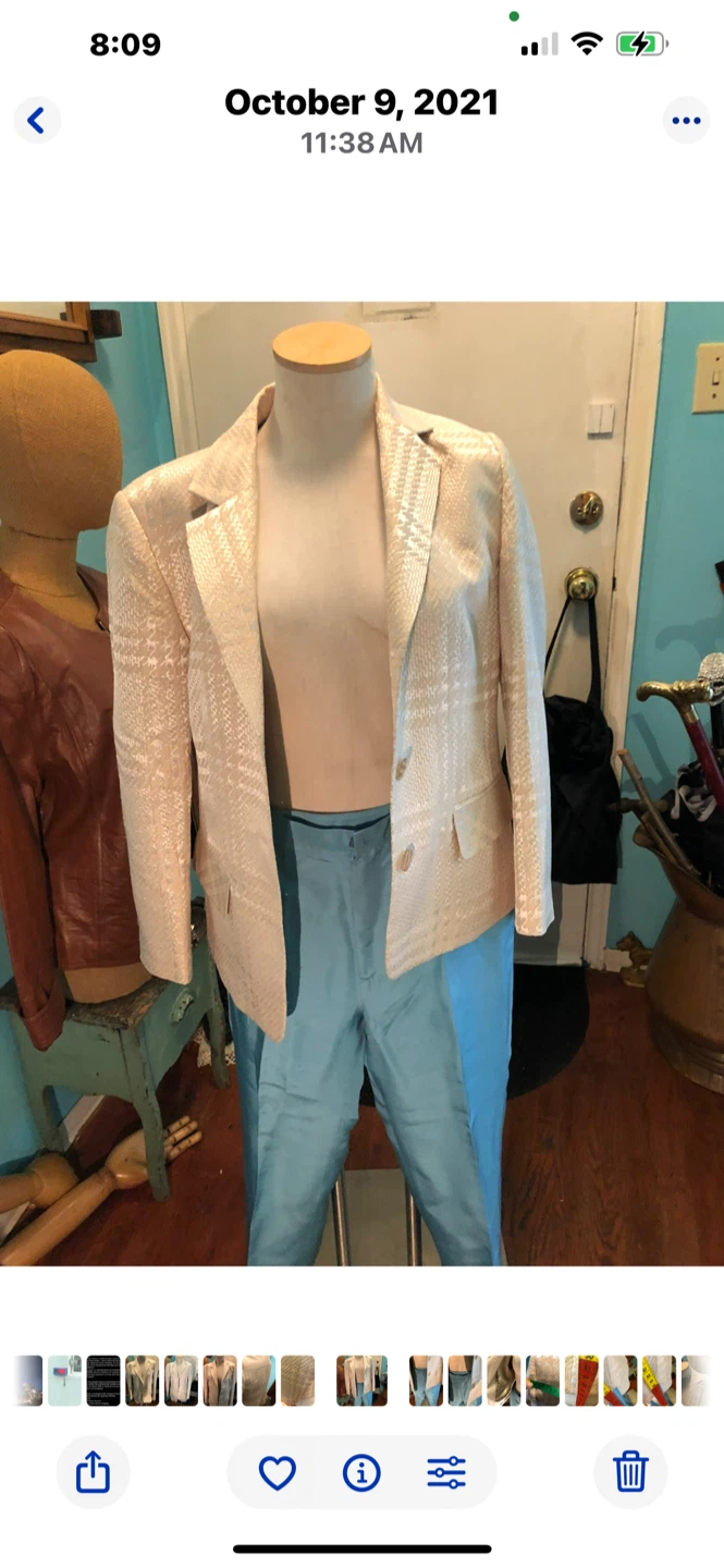 Patterned Blazer and Pants Set