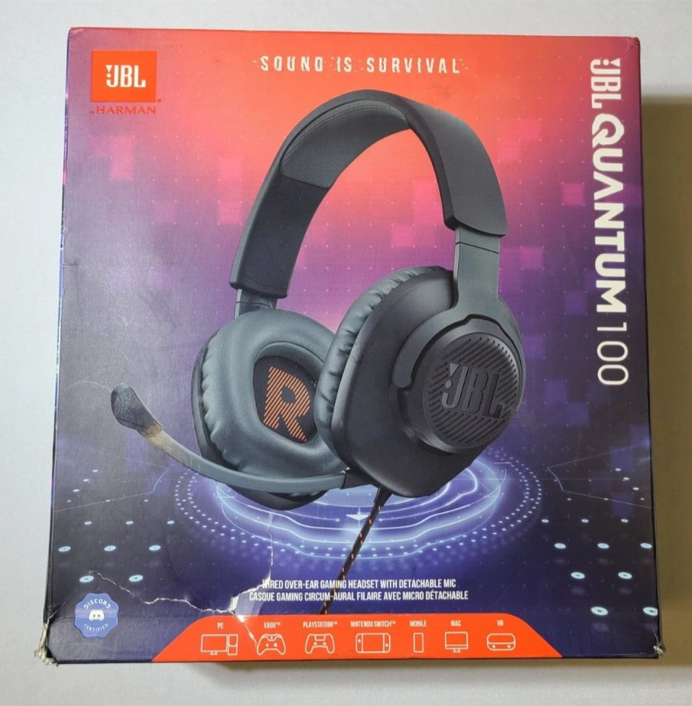JBL Quantum 100 Gaming Headset - Like New!