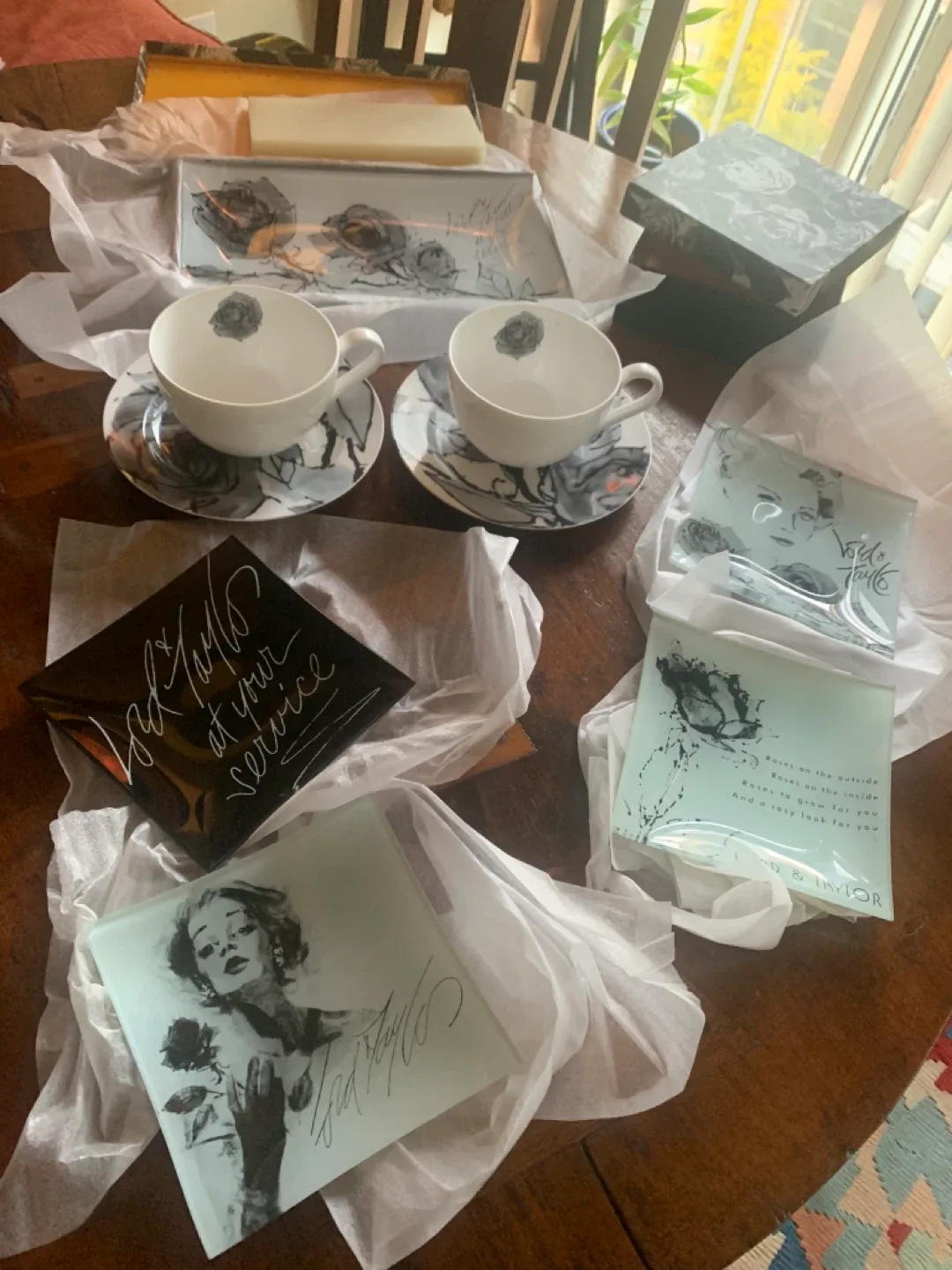 Lord & Taylor Glass Plates & Tea Set thumbnail