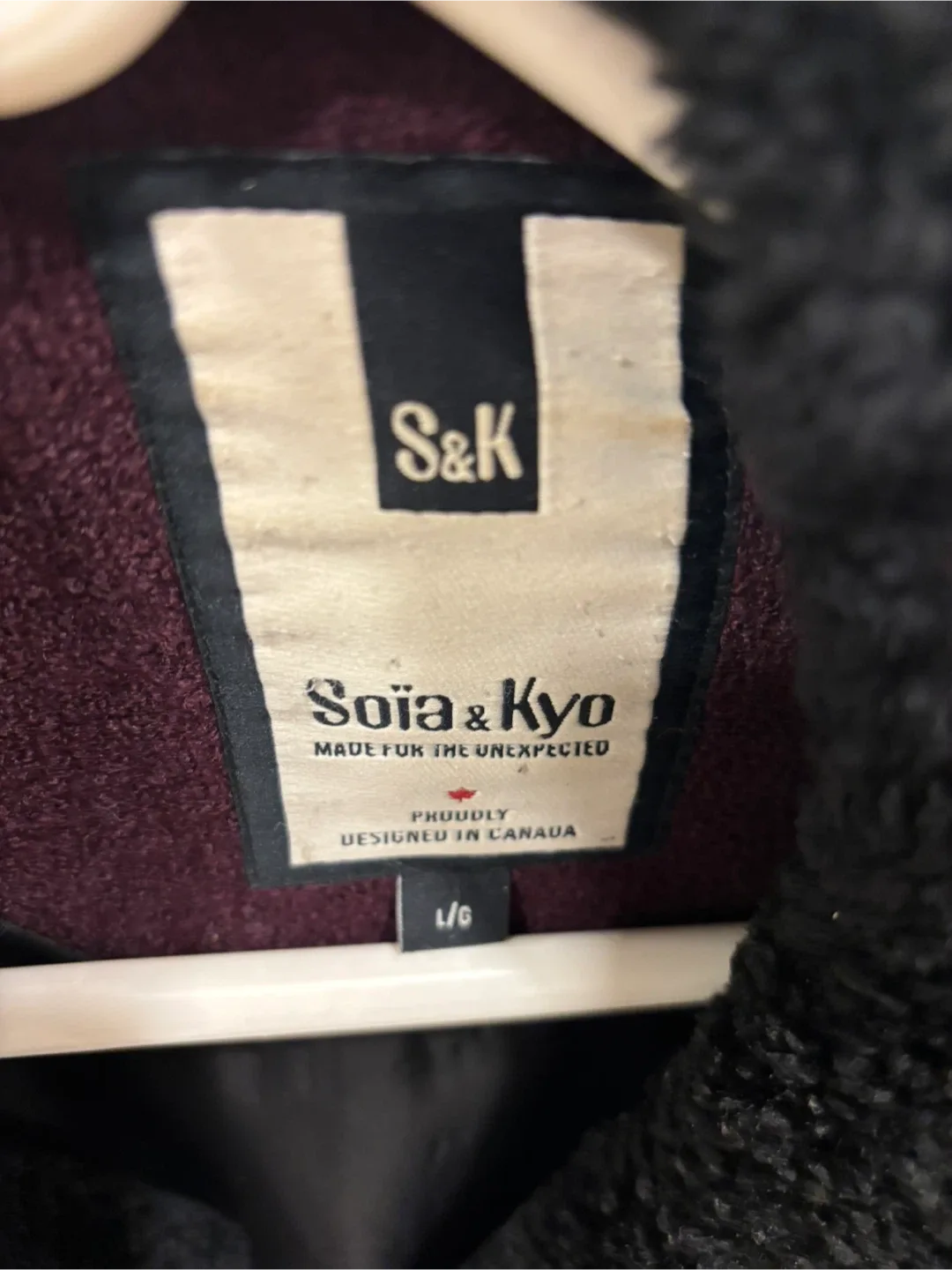 Soia & Kyo Burgundy Wool Blend Coat - Size L image indicator(2)