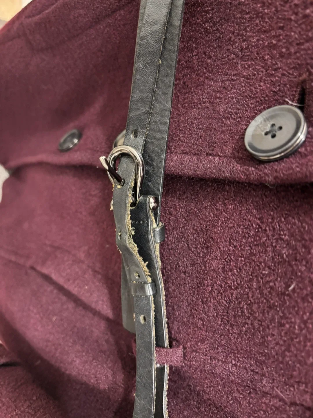 Soia & Kyo Burgundy Wool Blend Coat - Size L image indicator(4)