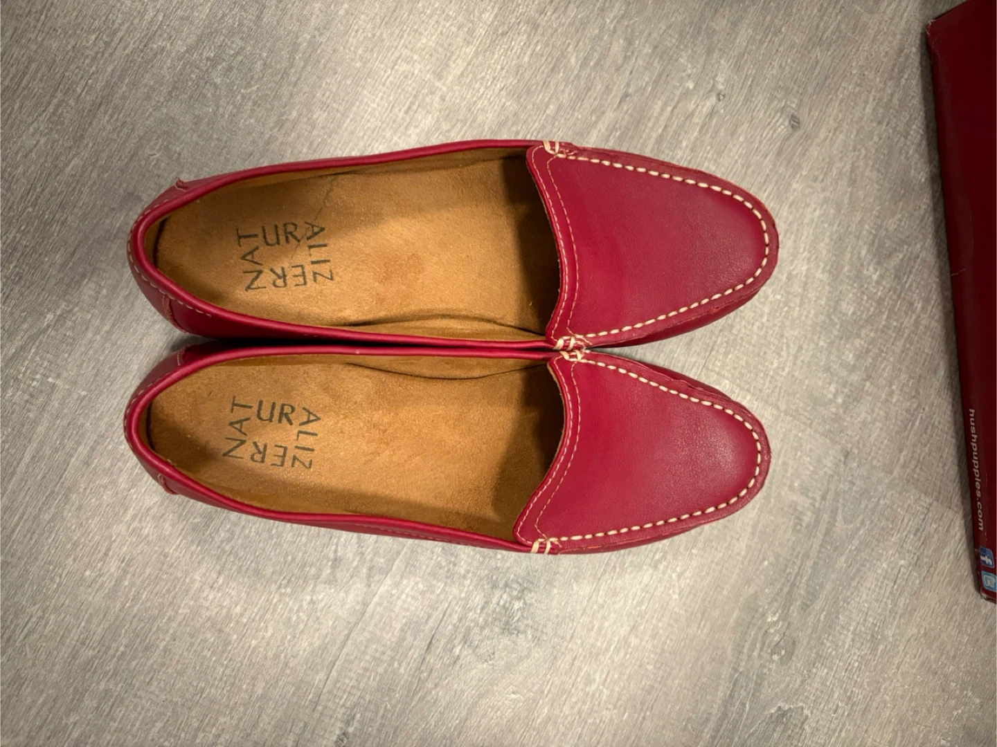 Naturalizer Red Leather Loafers Size 6.5