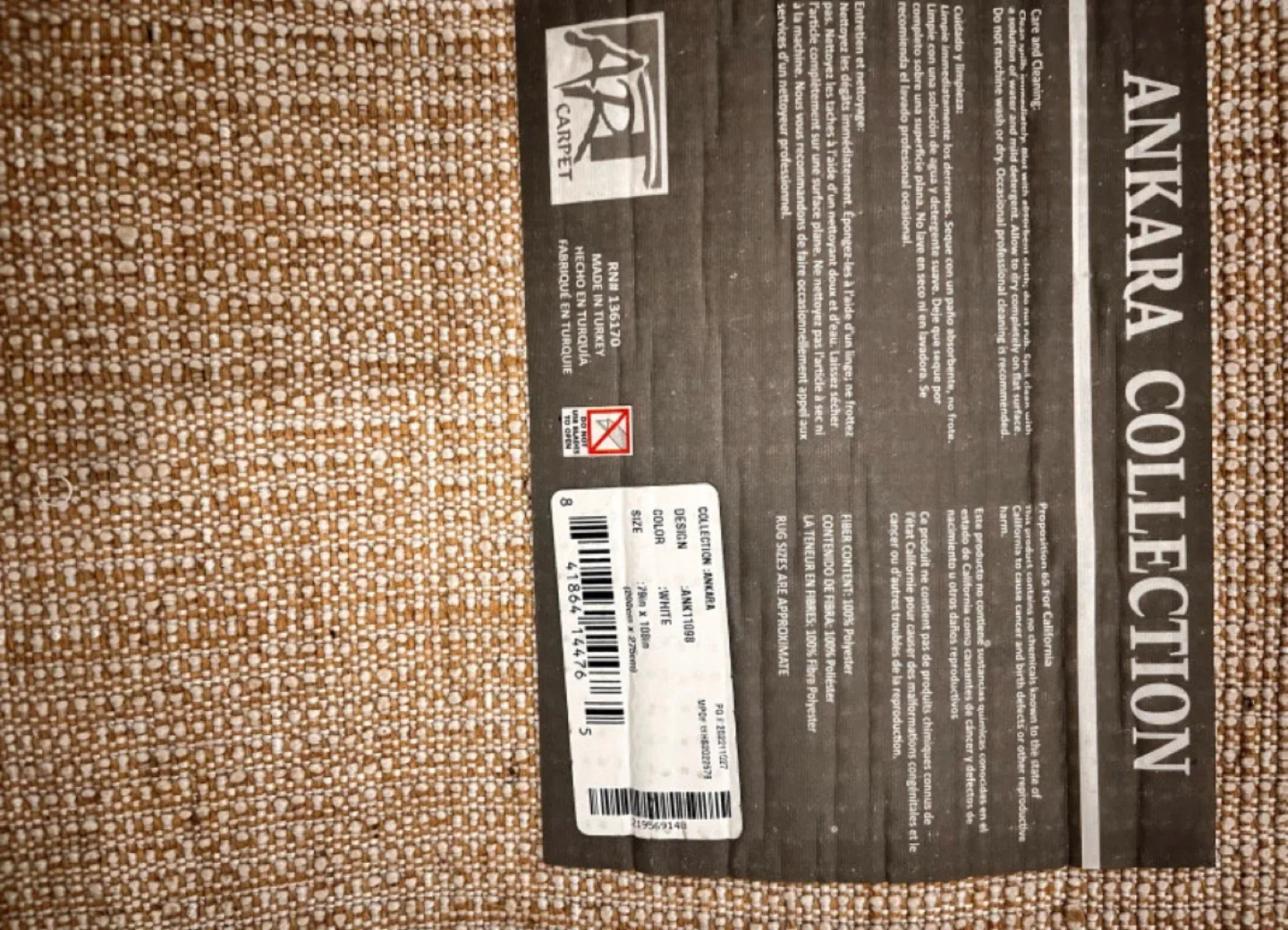 Ankara Collection White Rug 7'9" x 10'2" image indicator(2)