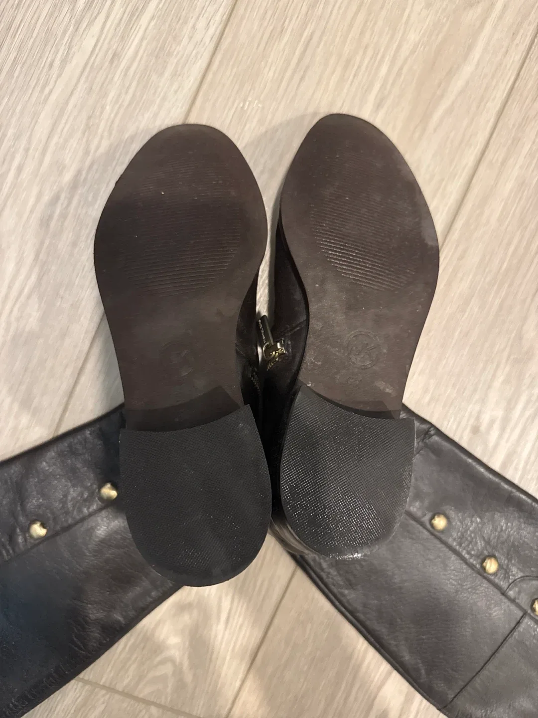 Michael Kors Black Leather Riding Boots, Size 7 image indicator(3)