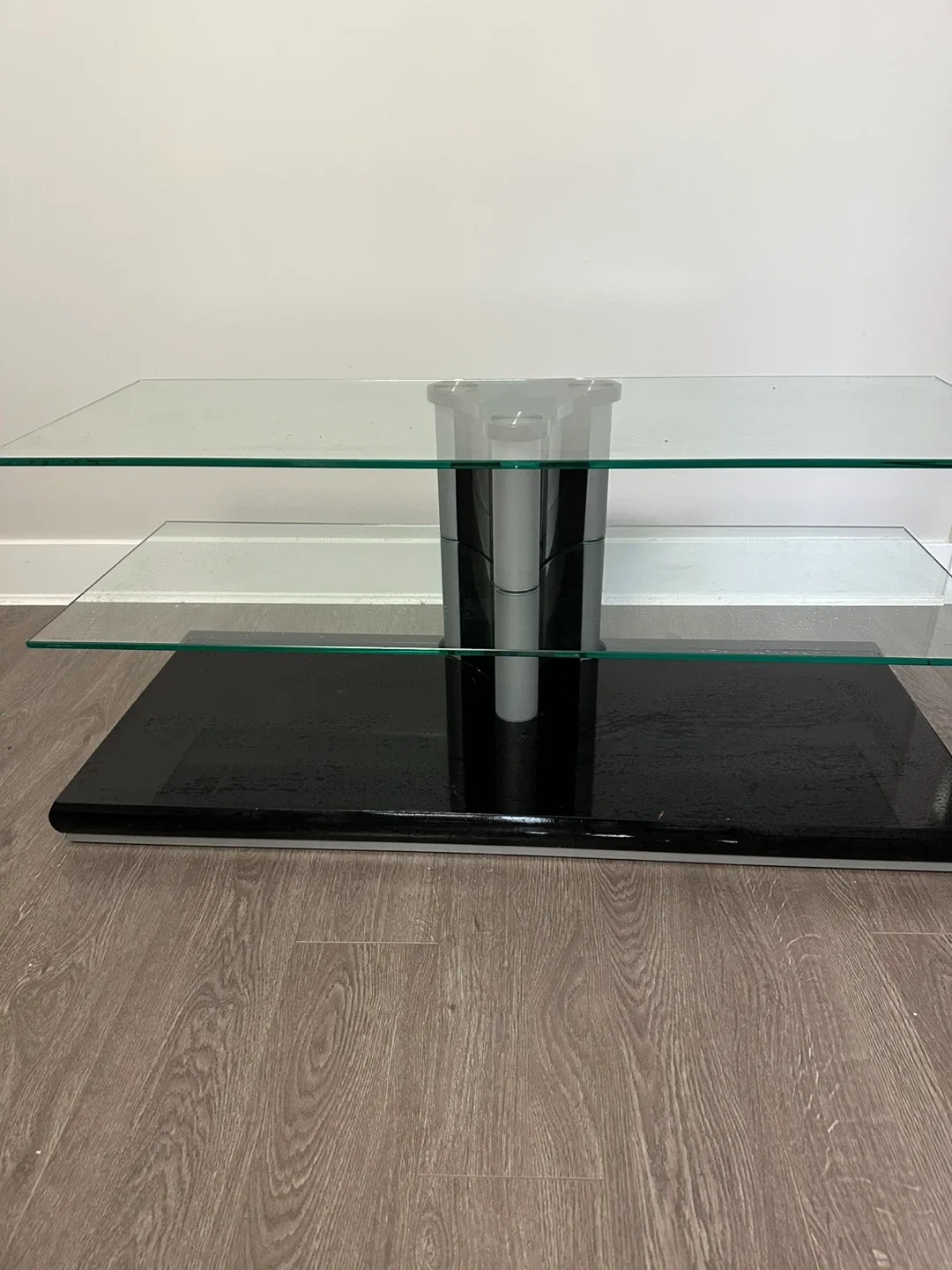 Glass and Black TV Stand image indicator(2)