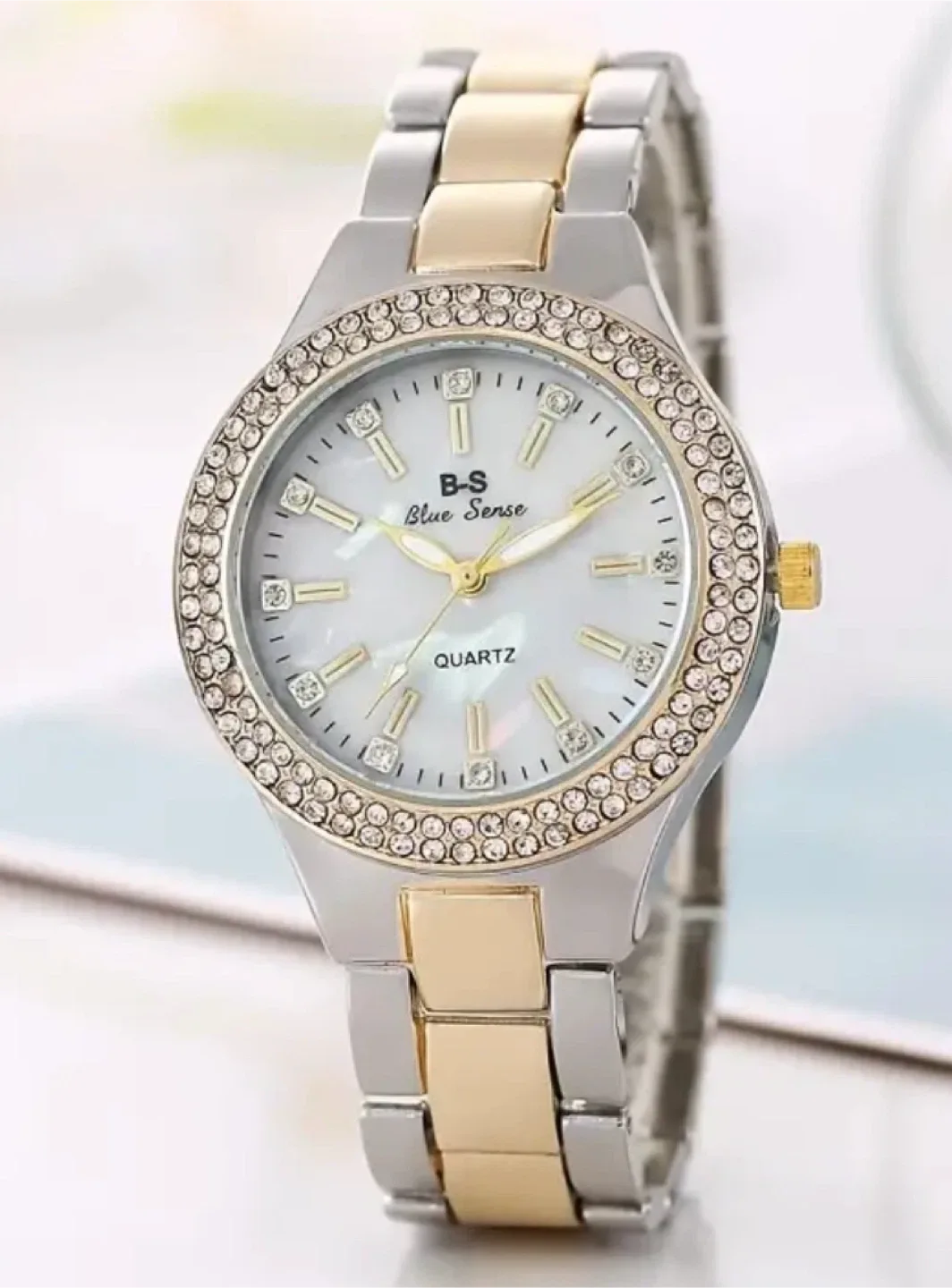 B-S Blue Sense Quartz Watch. Silver and gold- silver image indicator(6)