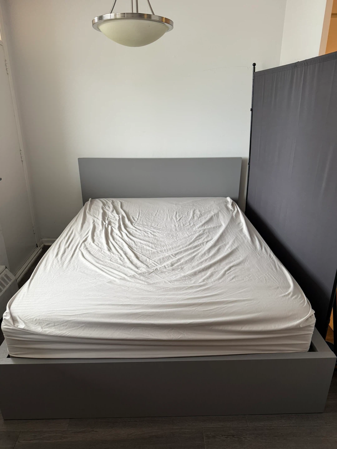 IKEA Malm Bed Frame with Mattress Queen Grey