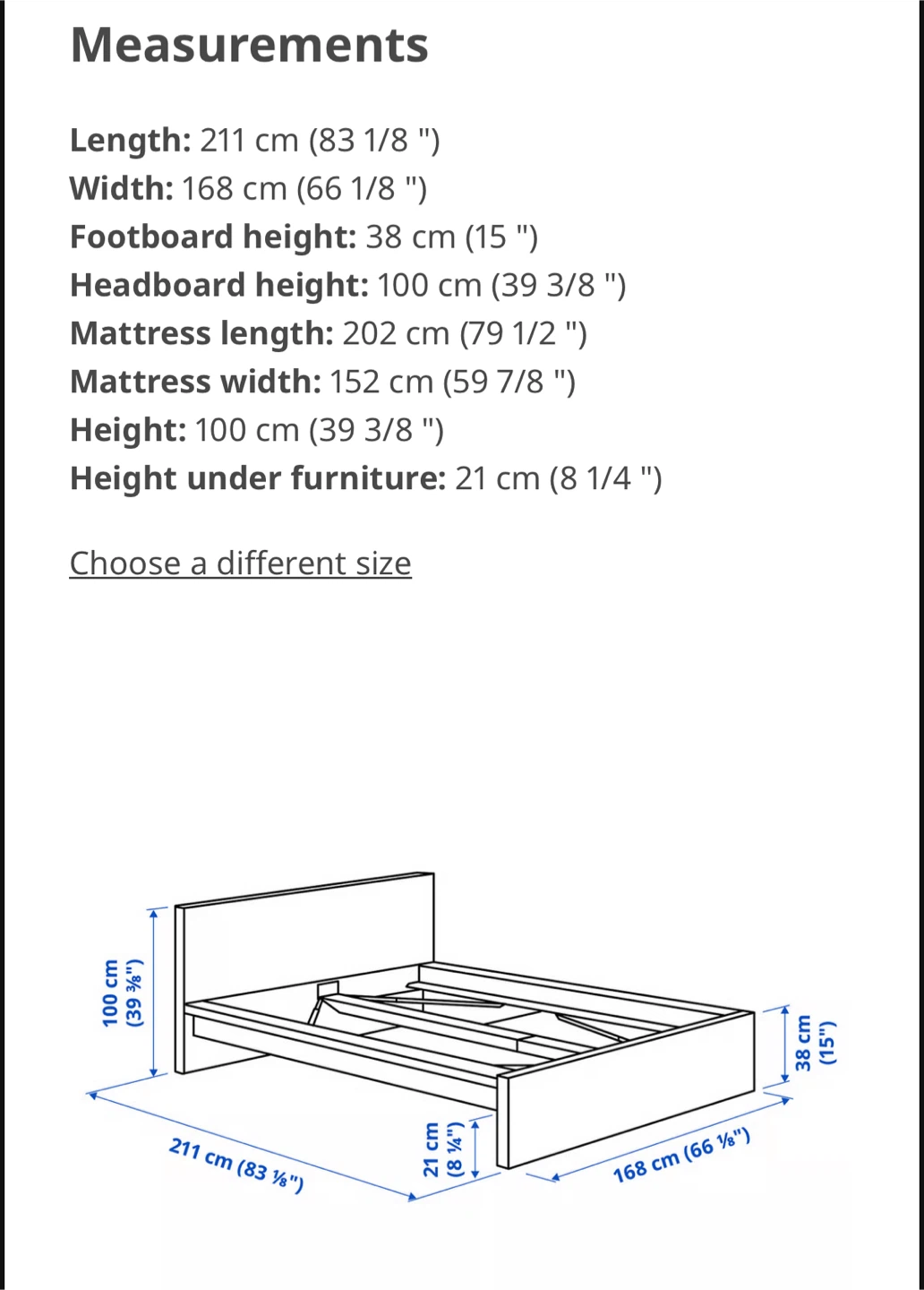 IKEA Malm Bed Frame with Mattress Queen Grey - photo 2