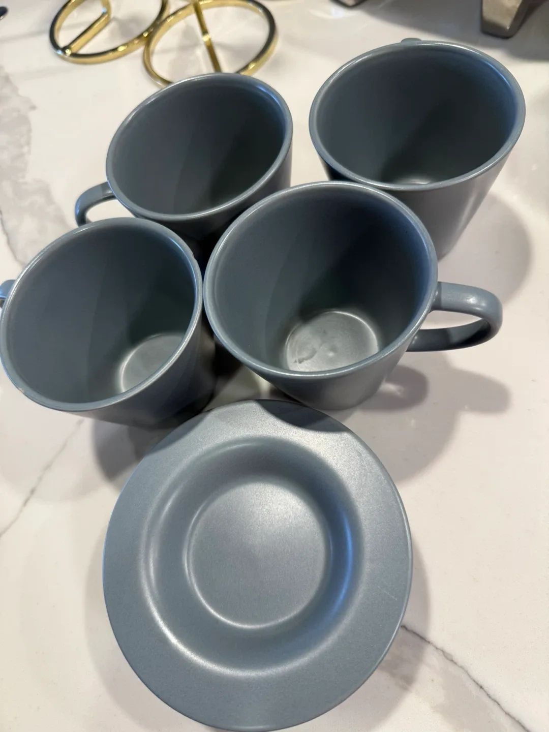 Blue Mugs and Saucers Set thumbnail